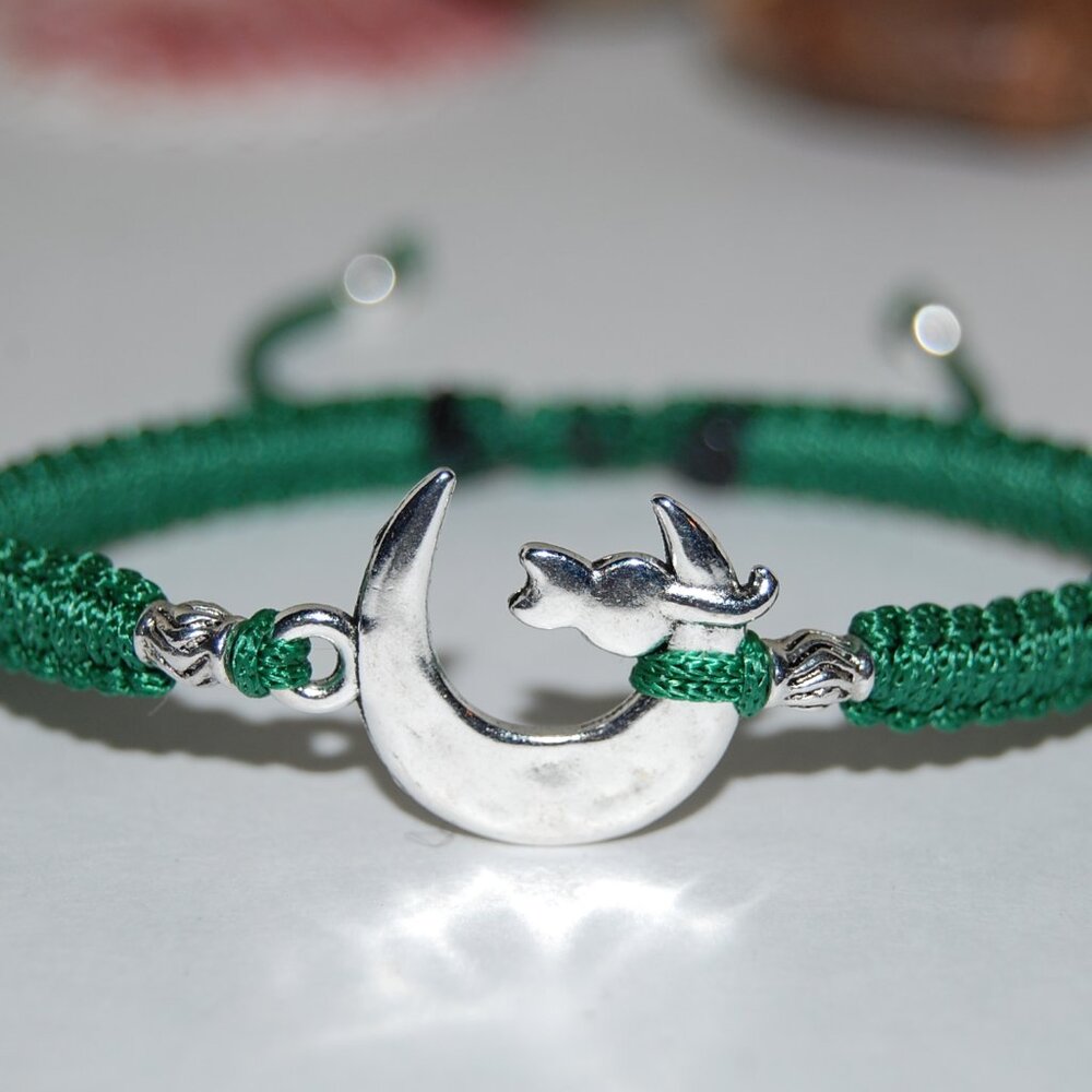 Moon Cat Bracelet,Drawstring Bracelet,Moon Bracelet